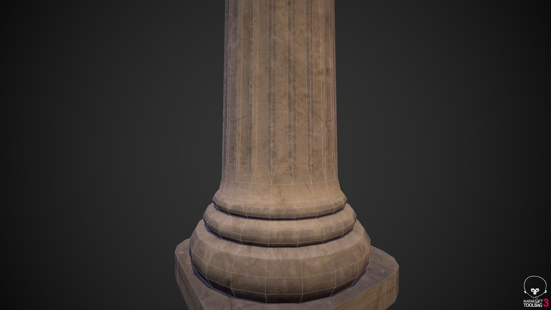 Column old Low-poly 3D model_10