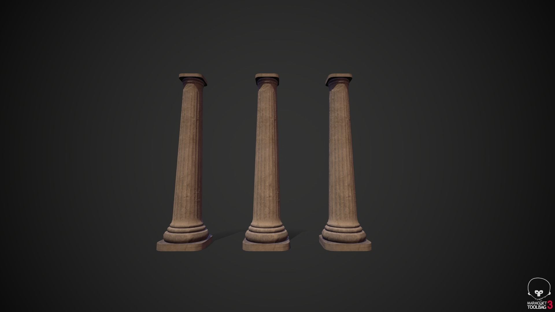 Column old Low-poly 3D model_9