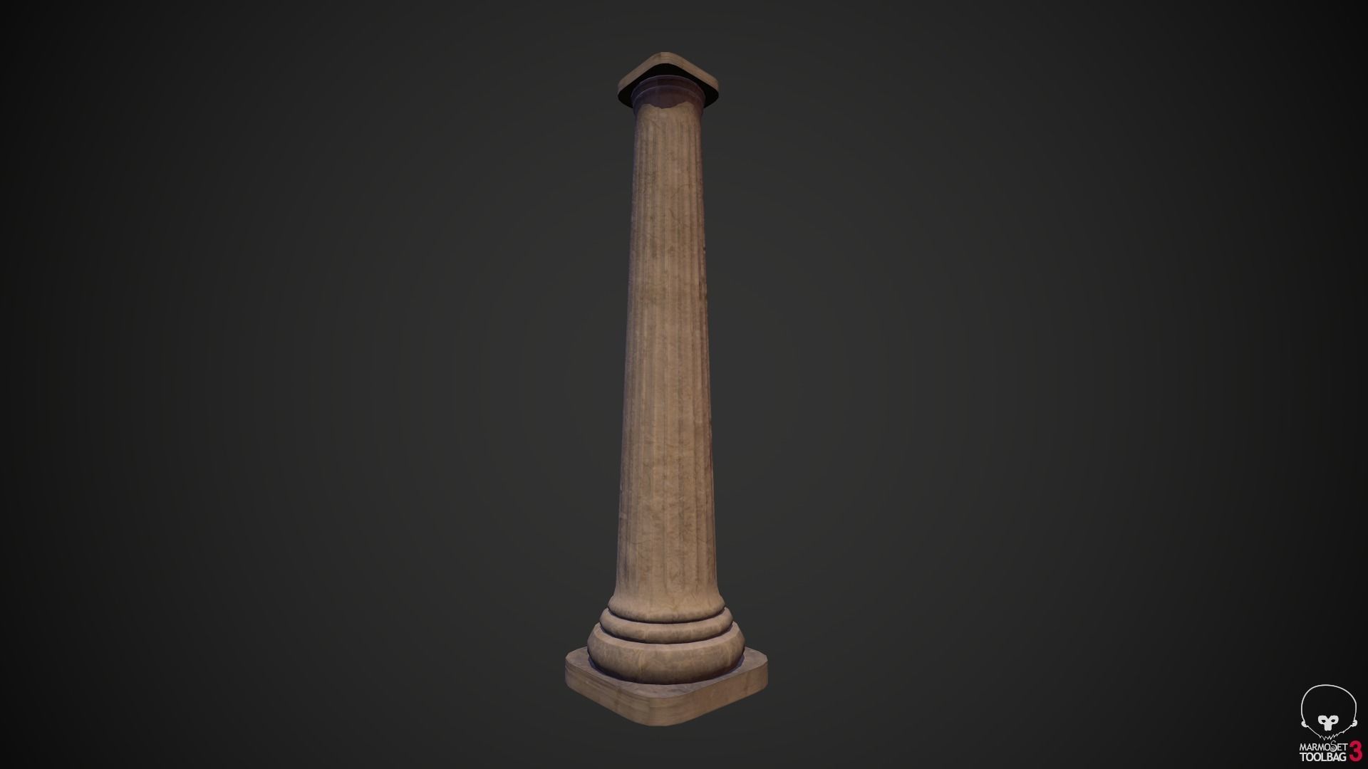 Column old Low-poly 3D model_5