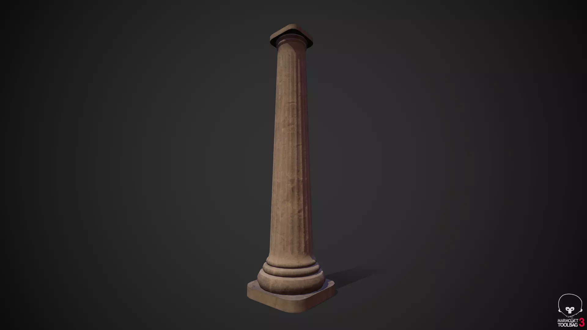 Column old Low-poly 3D model_0