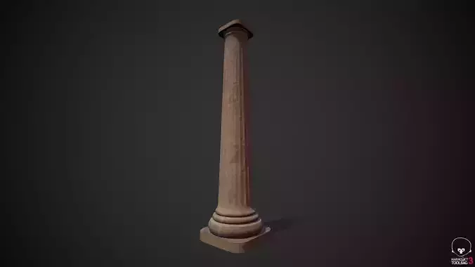 Column old Low-poly 3D model