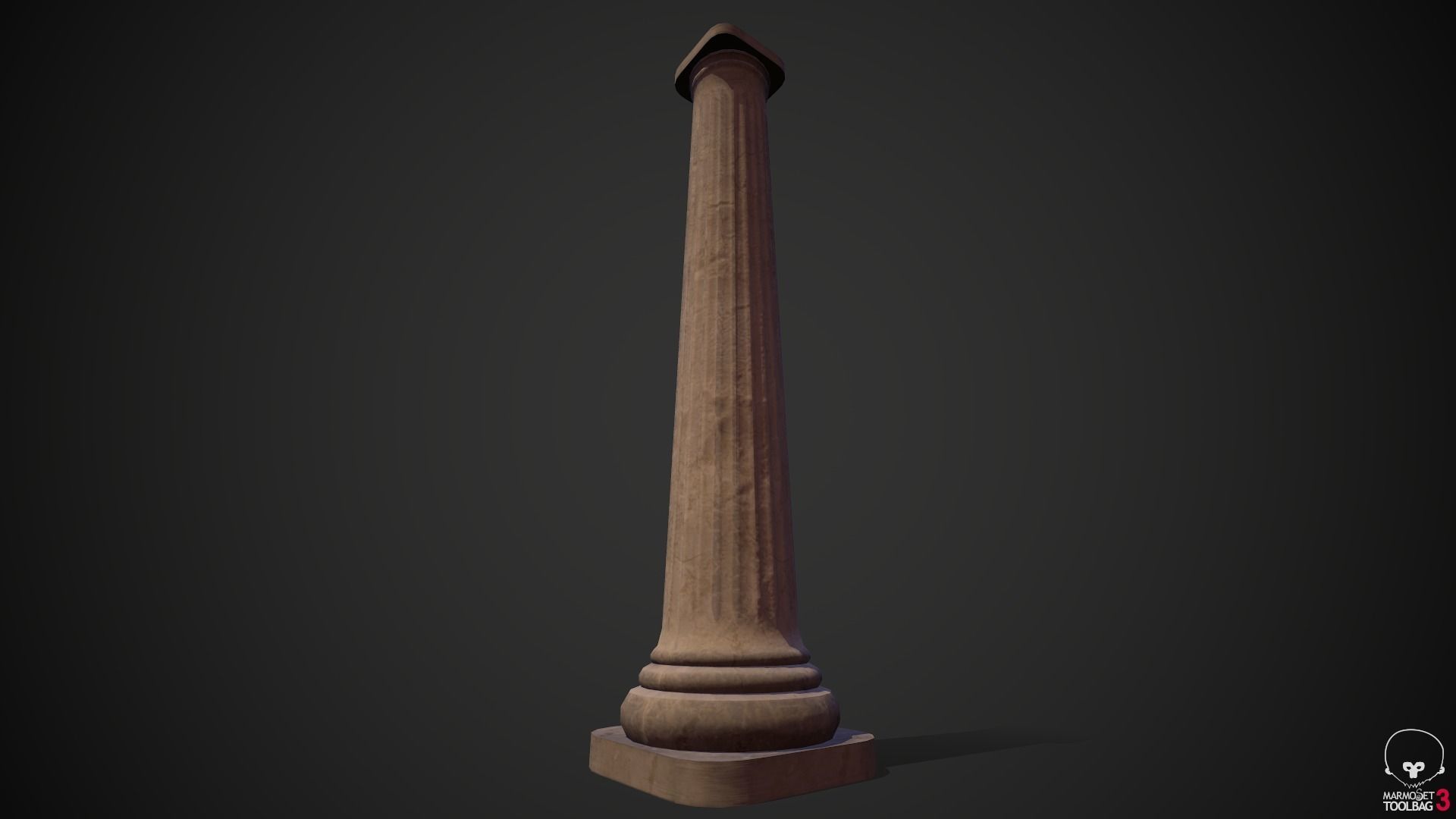 Column old Low-poly 3D model_2