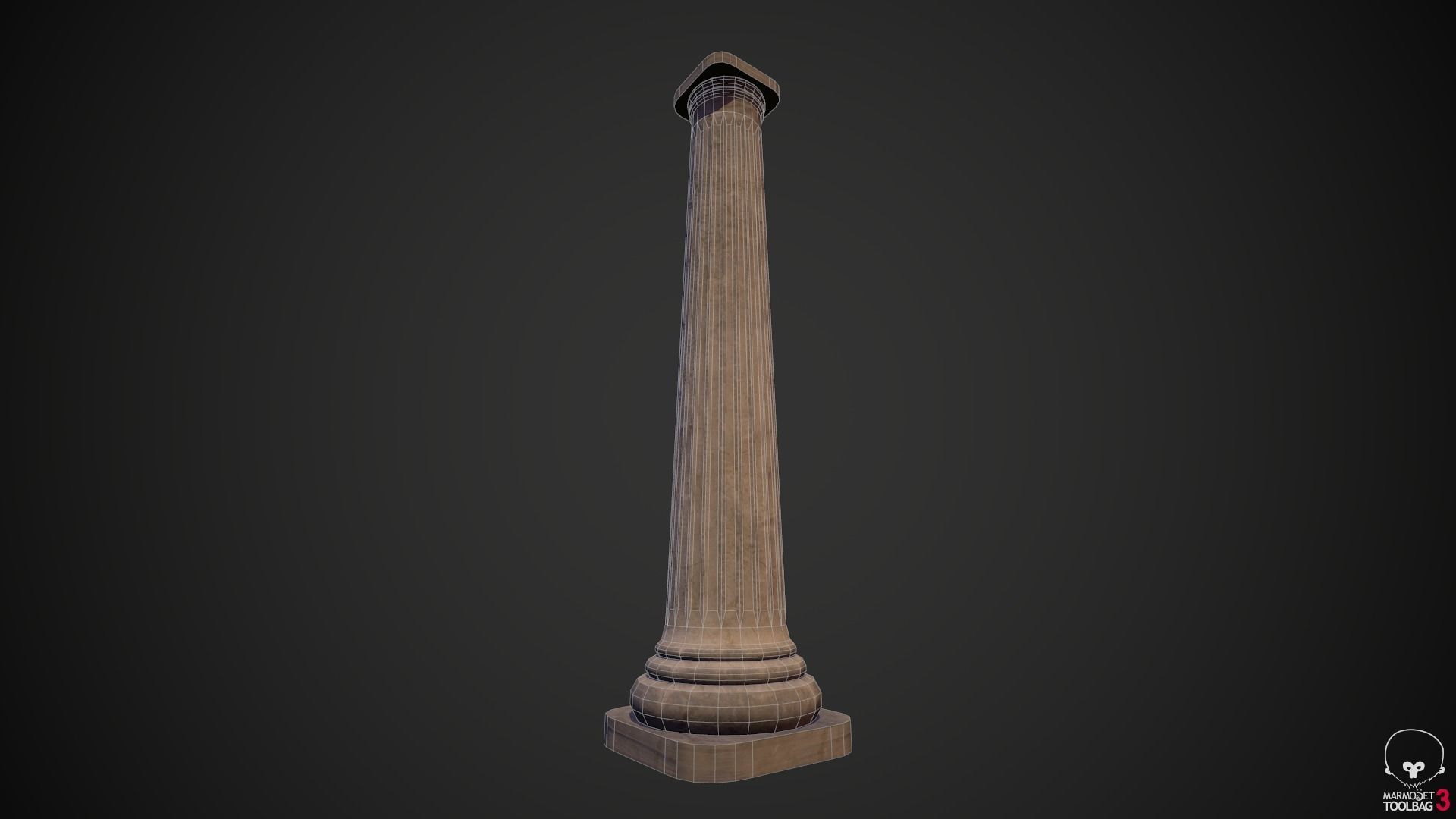 Column old Low-poly 3D model_4