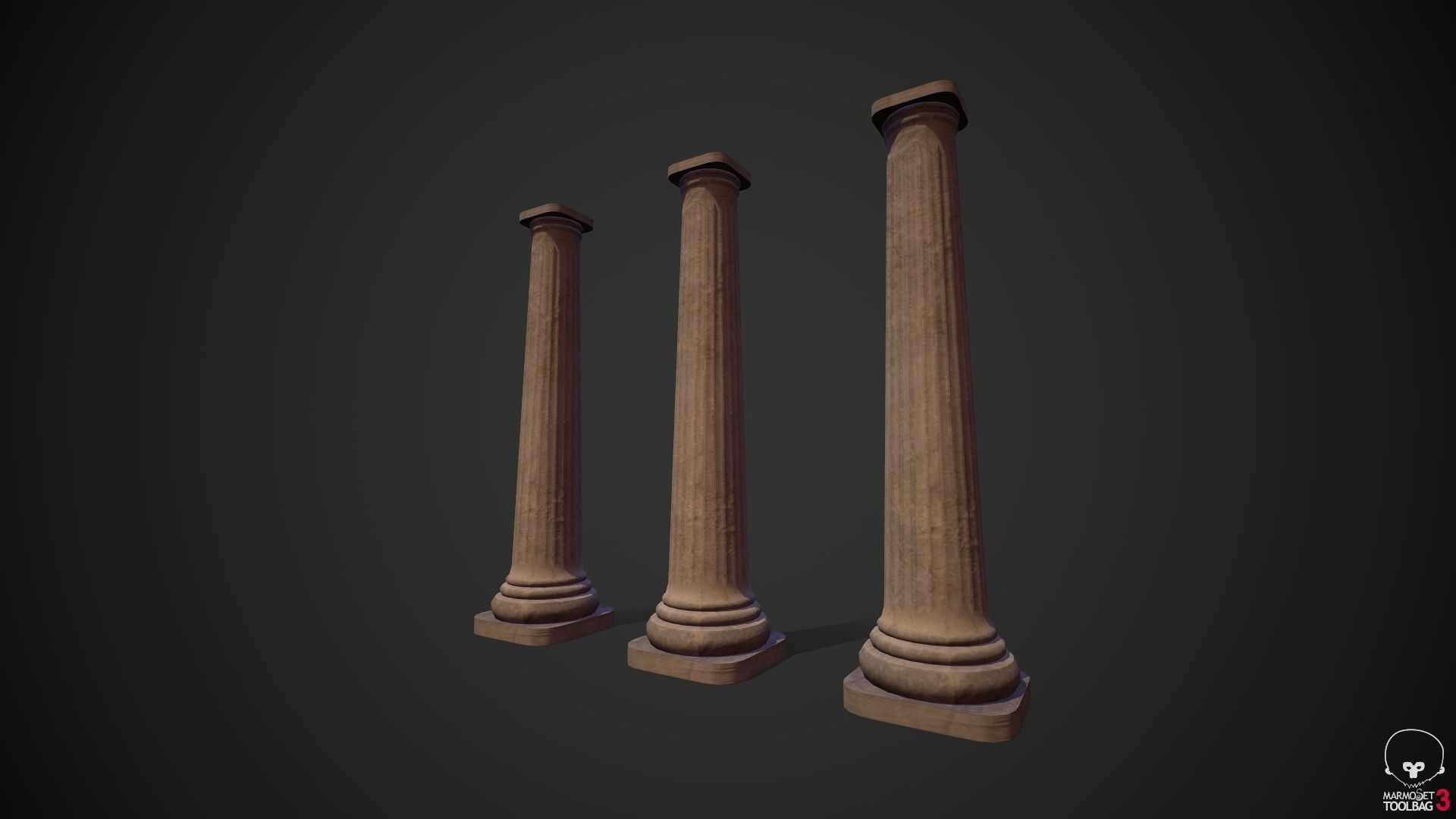 Column old Low-poly 3D model_3