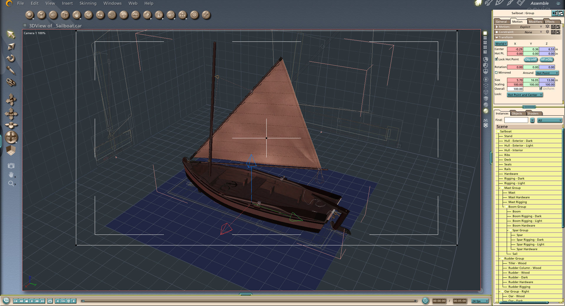Wooden Sailboat Scale Model 3D model_42