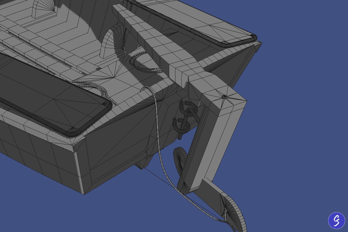 Wooden Sailboat Scale Model 3D model_37