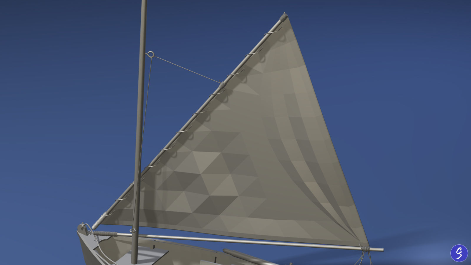Wooden Sailboat Scale Model 3D model_22