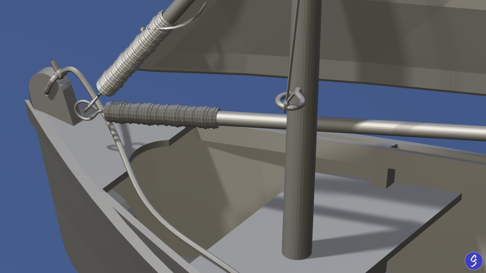 Wooden Sailboat Scale Model 3D model_30