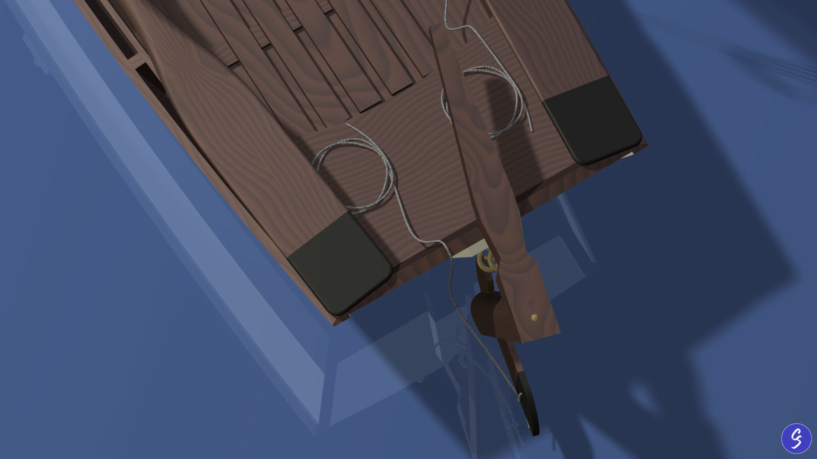 Wooden Sailboat Scale Model 3D model_11