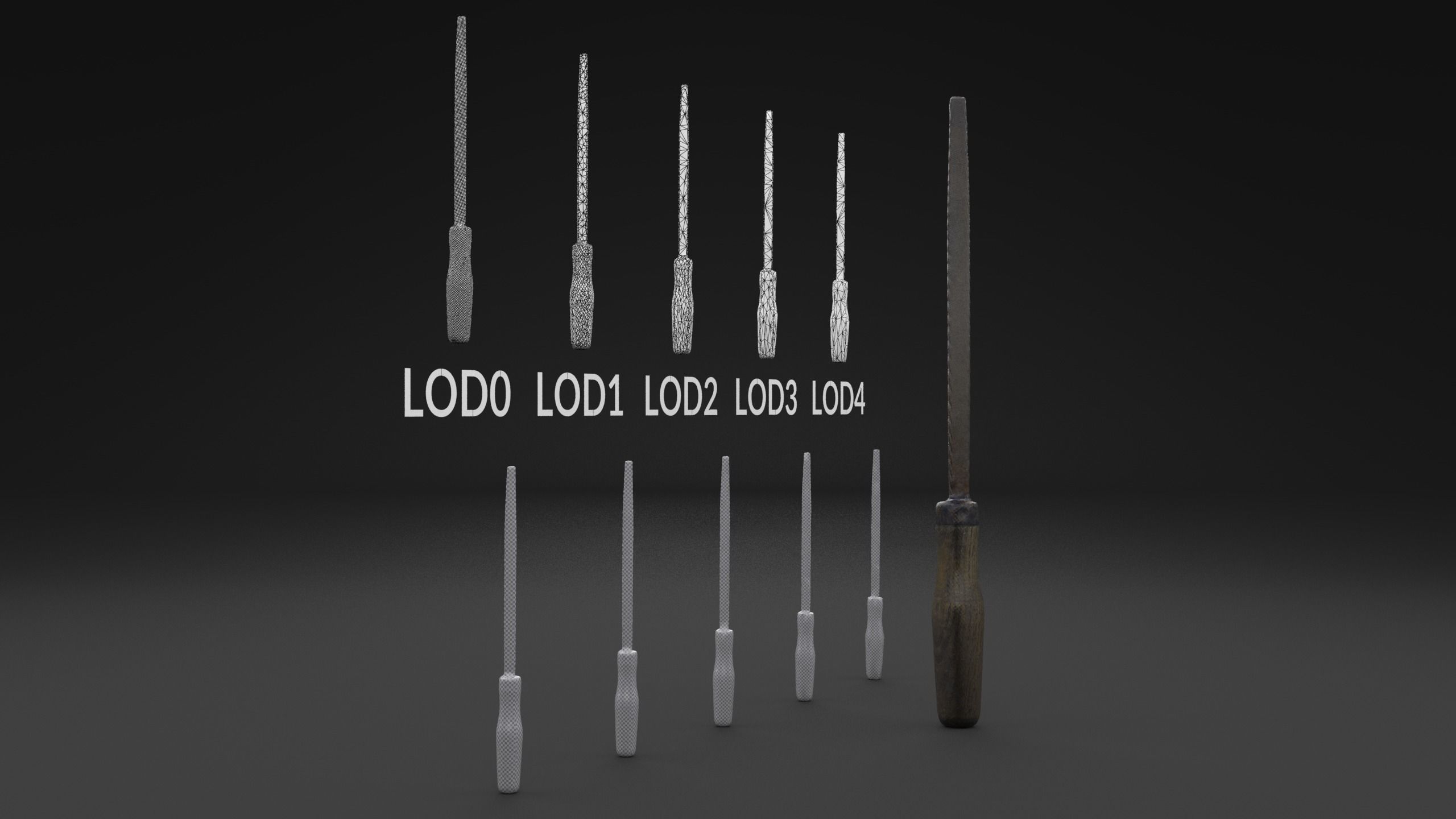 Scanned File Tool LOW POLY LODs
