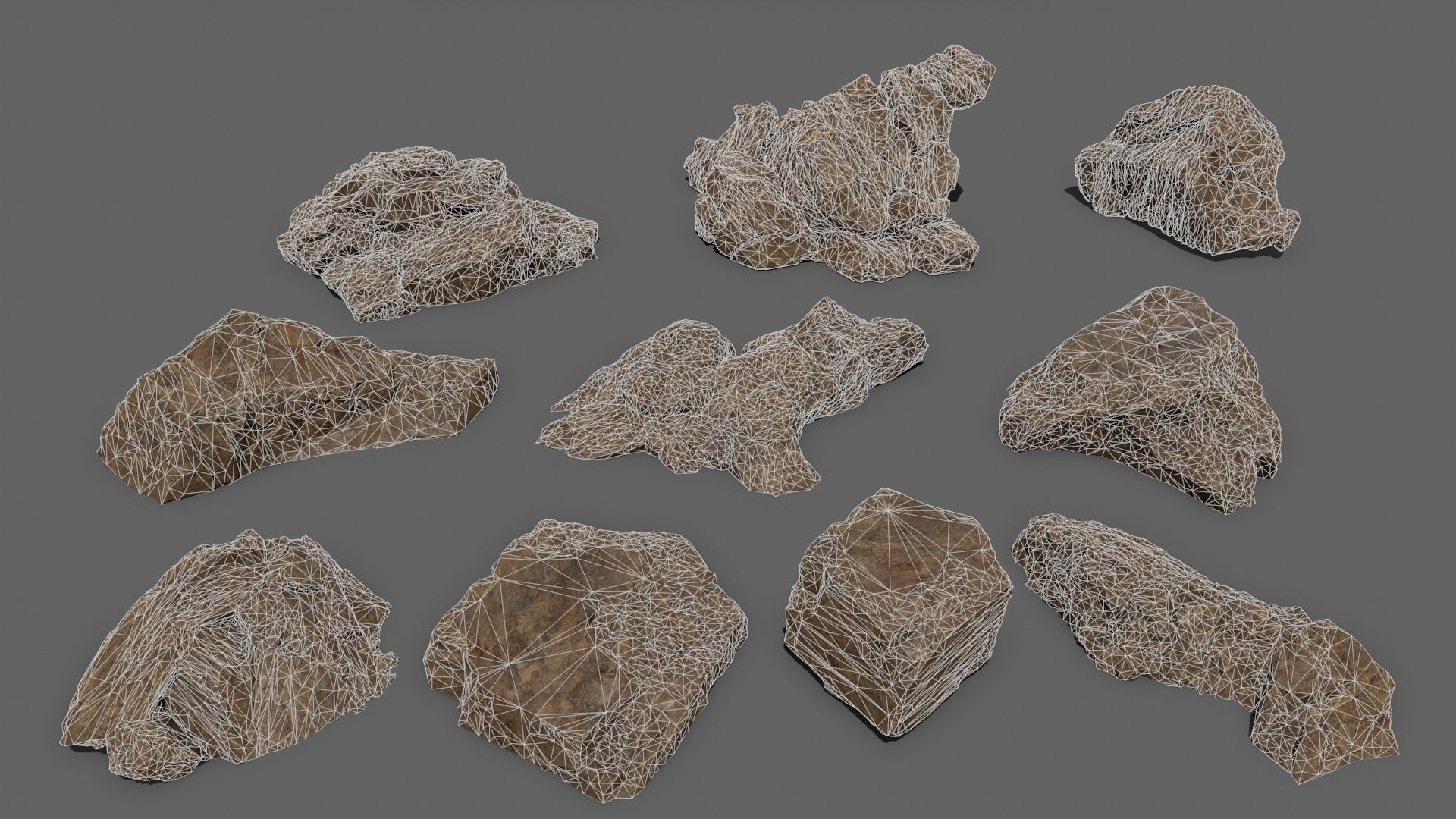 desert rock set 1 Low-poly 3D model_22