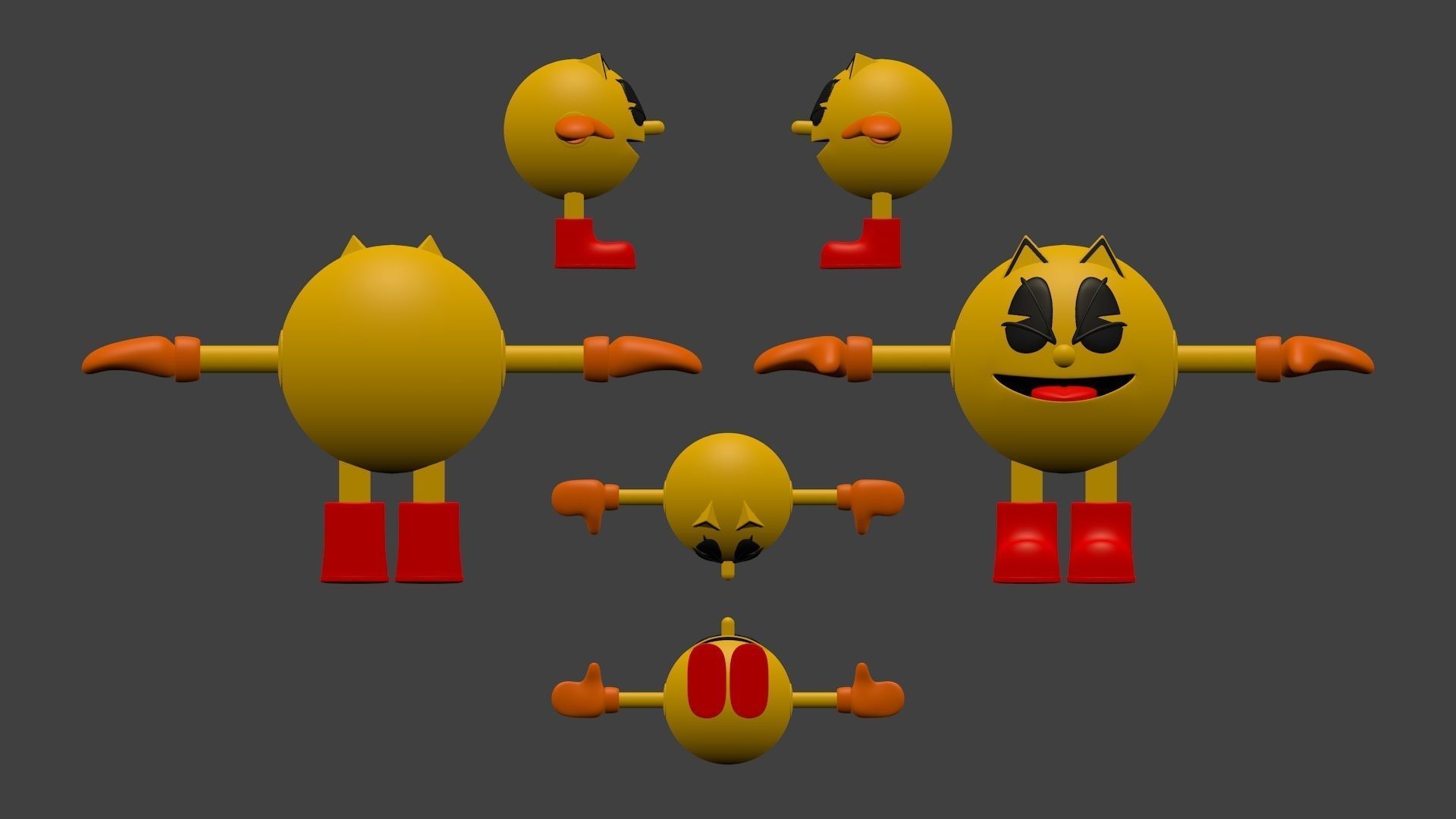 PAC-MAN WORLD Low-poly 3D model_5