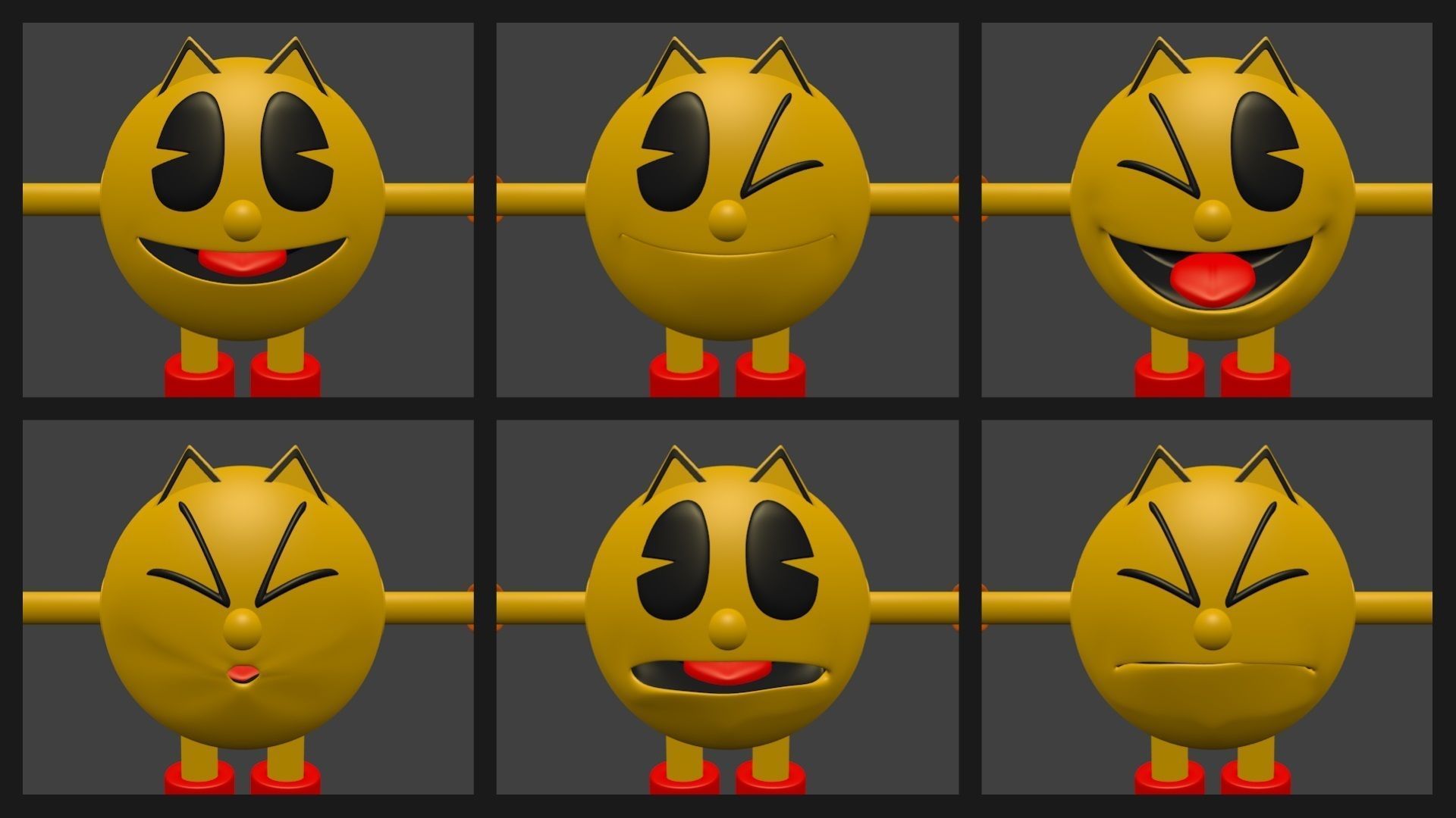PAC-MAN WORLD Low-poly 3D model_1