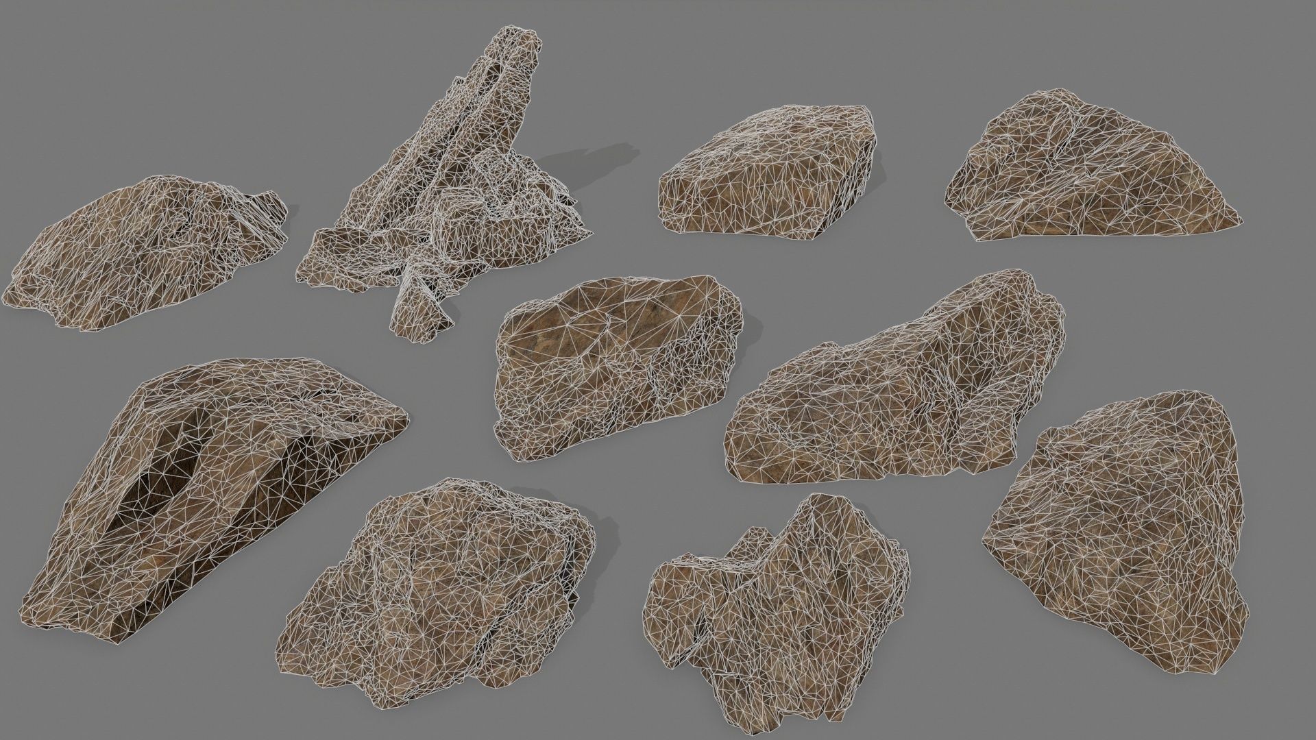 desert rock set 2 Low-poly 3D model_23