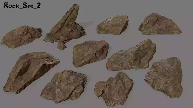 desert rock set 2 Low-poly 3D model