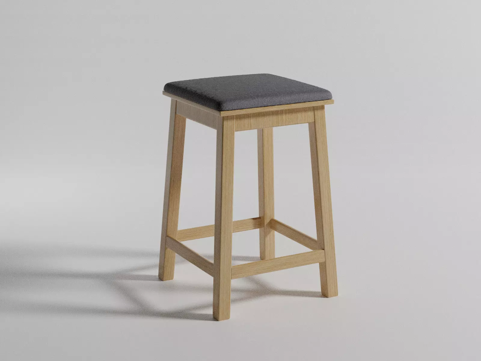 Simple Armless Chair Stool 3D model_0