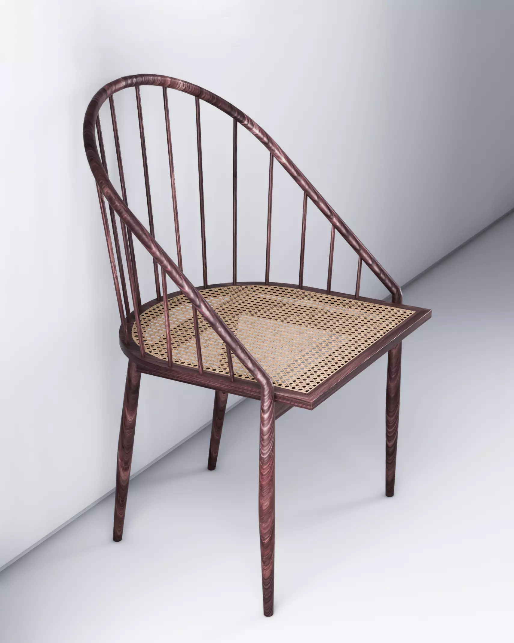 Joaquim Tenreiro- Curved Chair - Cadeira Curva com Varetas 3D model