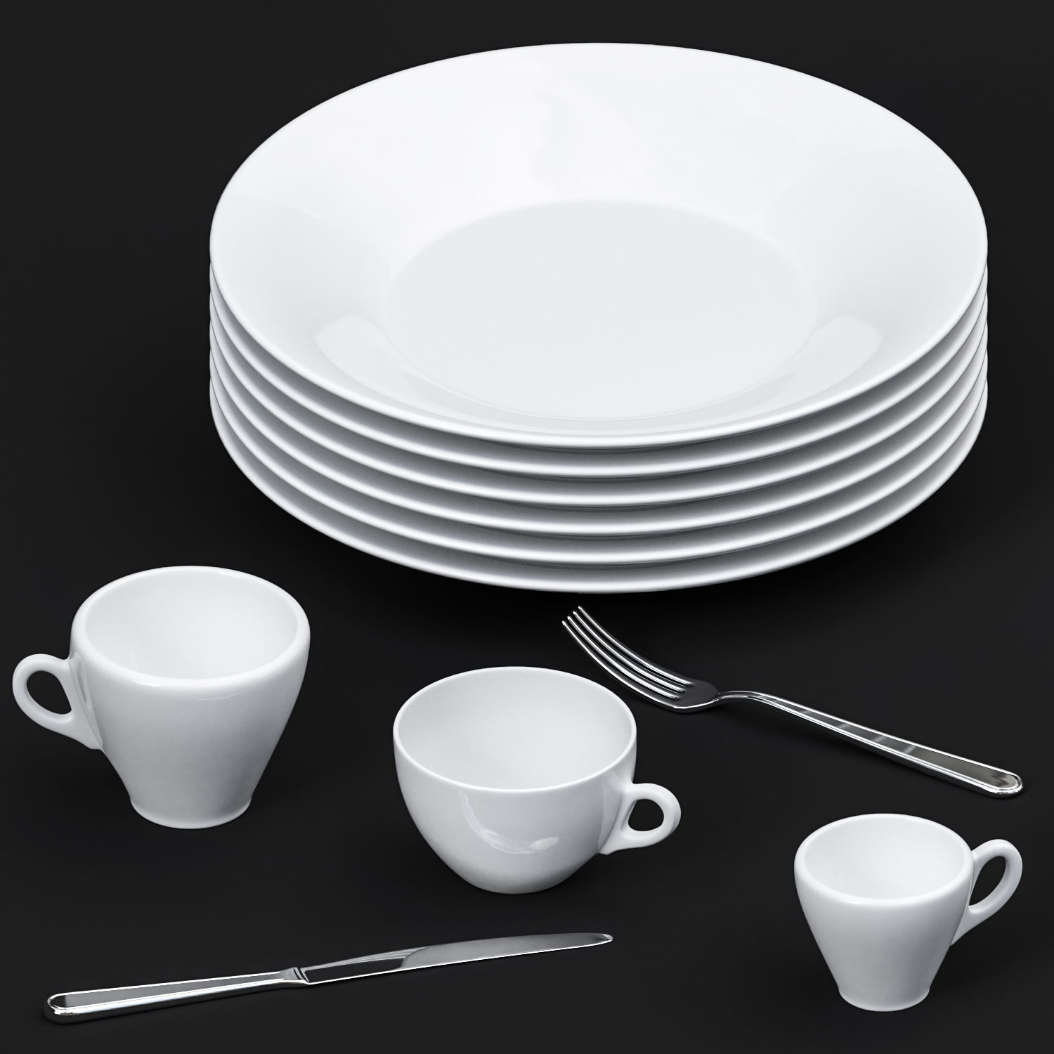Broken Tableware 3D model_5
