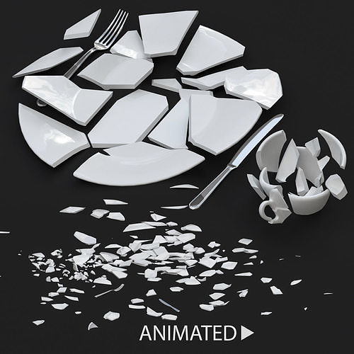 Broken Tableware 3D model