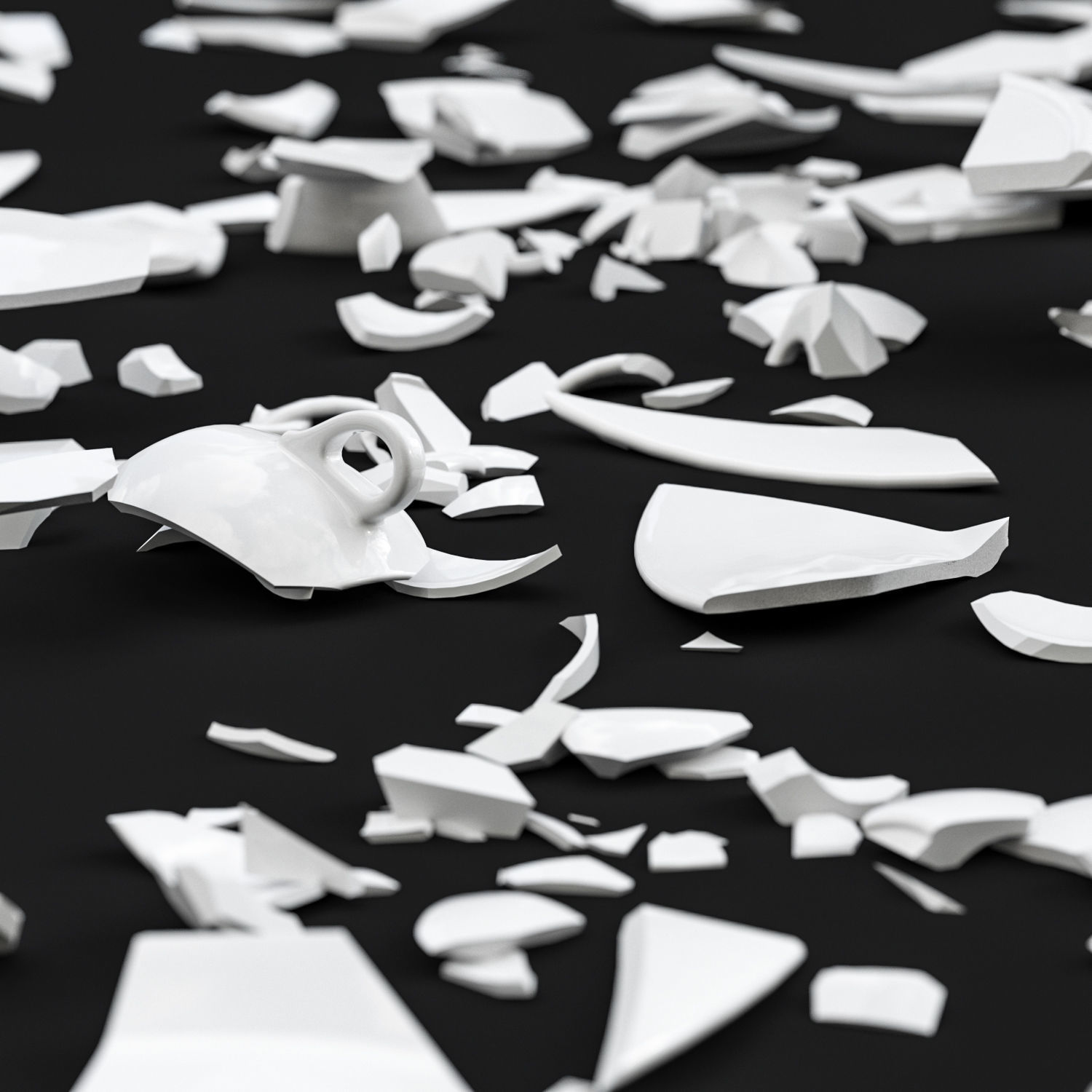 Broken Tableware 3D model_2