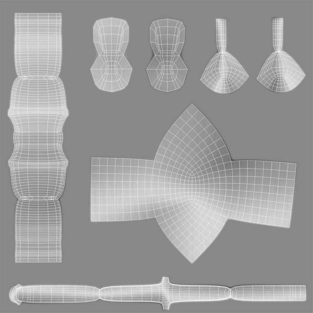 Office Desk model Low-poly 3D model_38