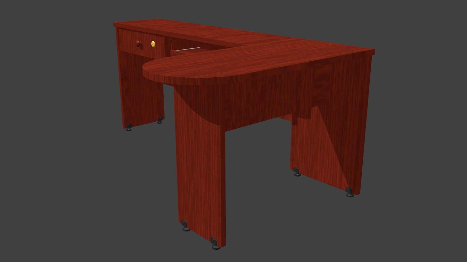 Office Desk model Low-poly 3D model_3