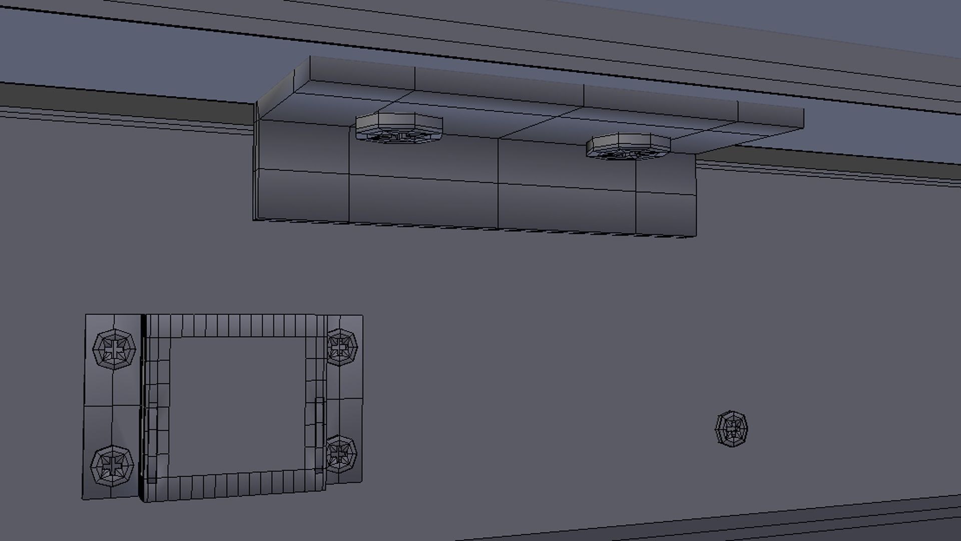 Office Desk model Low-poly 3D model_32