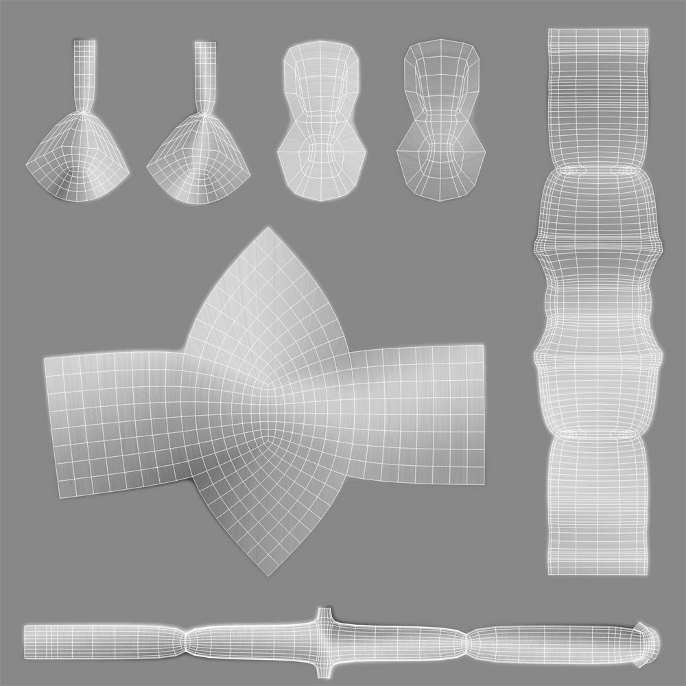 Office Desk model Low-poly 3D model_37