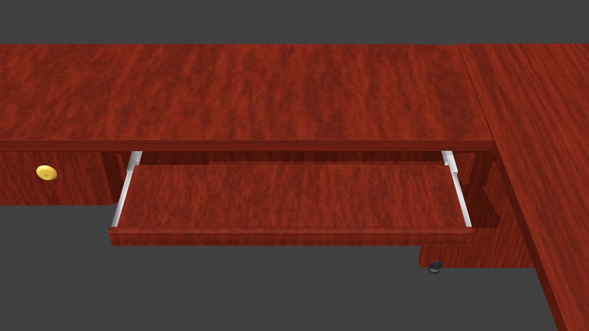 Office Desk model Low-poly 3D model_7