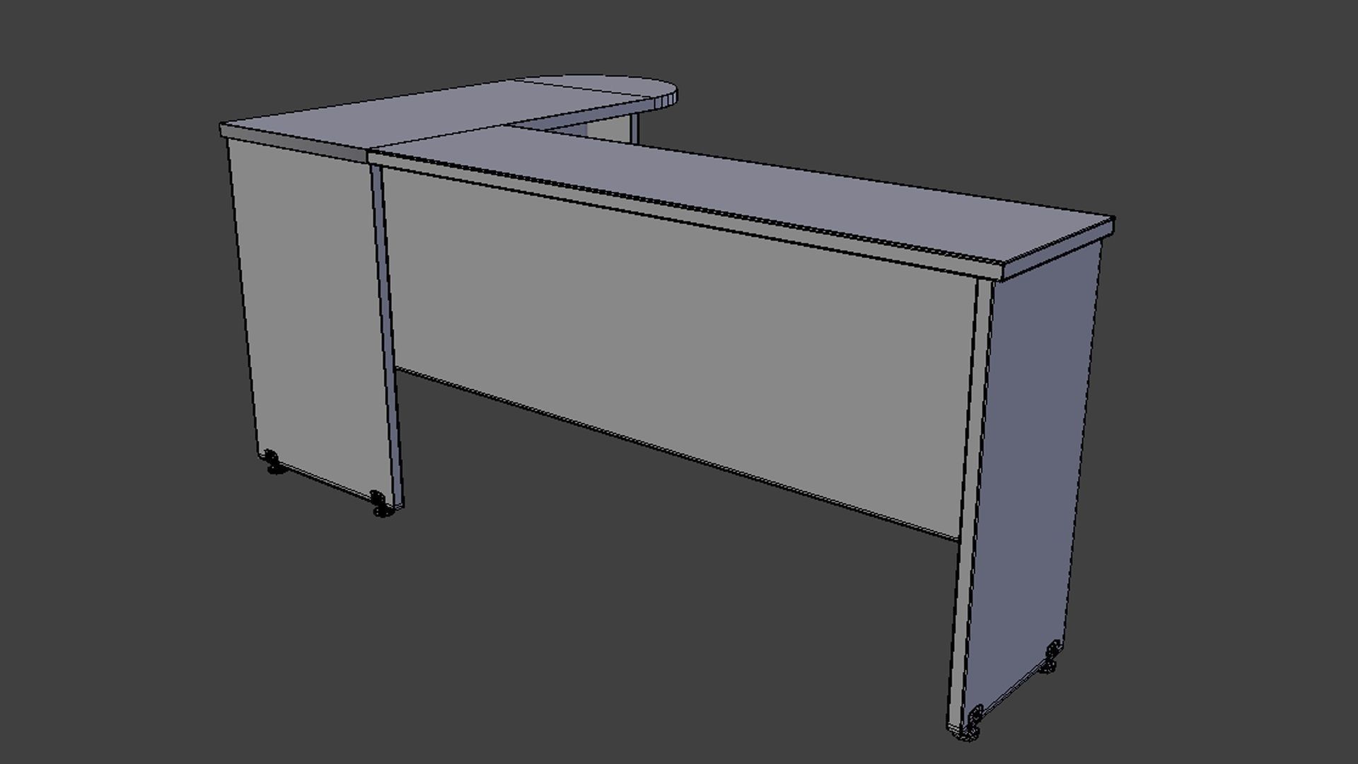 Office Desk model Low-poly 3D model_24