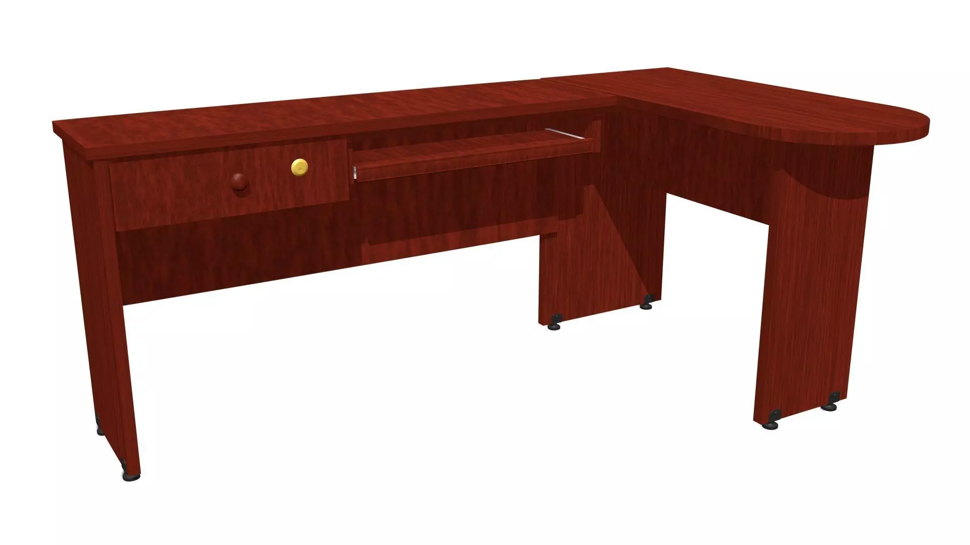 Office Desk model Low-poly 3D model_0