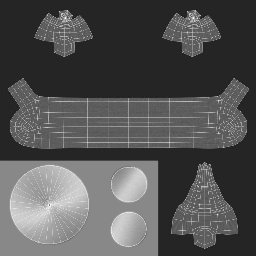 Office Desk model Low-poly 3D model_40