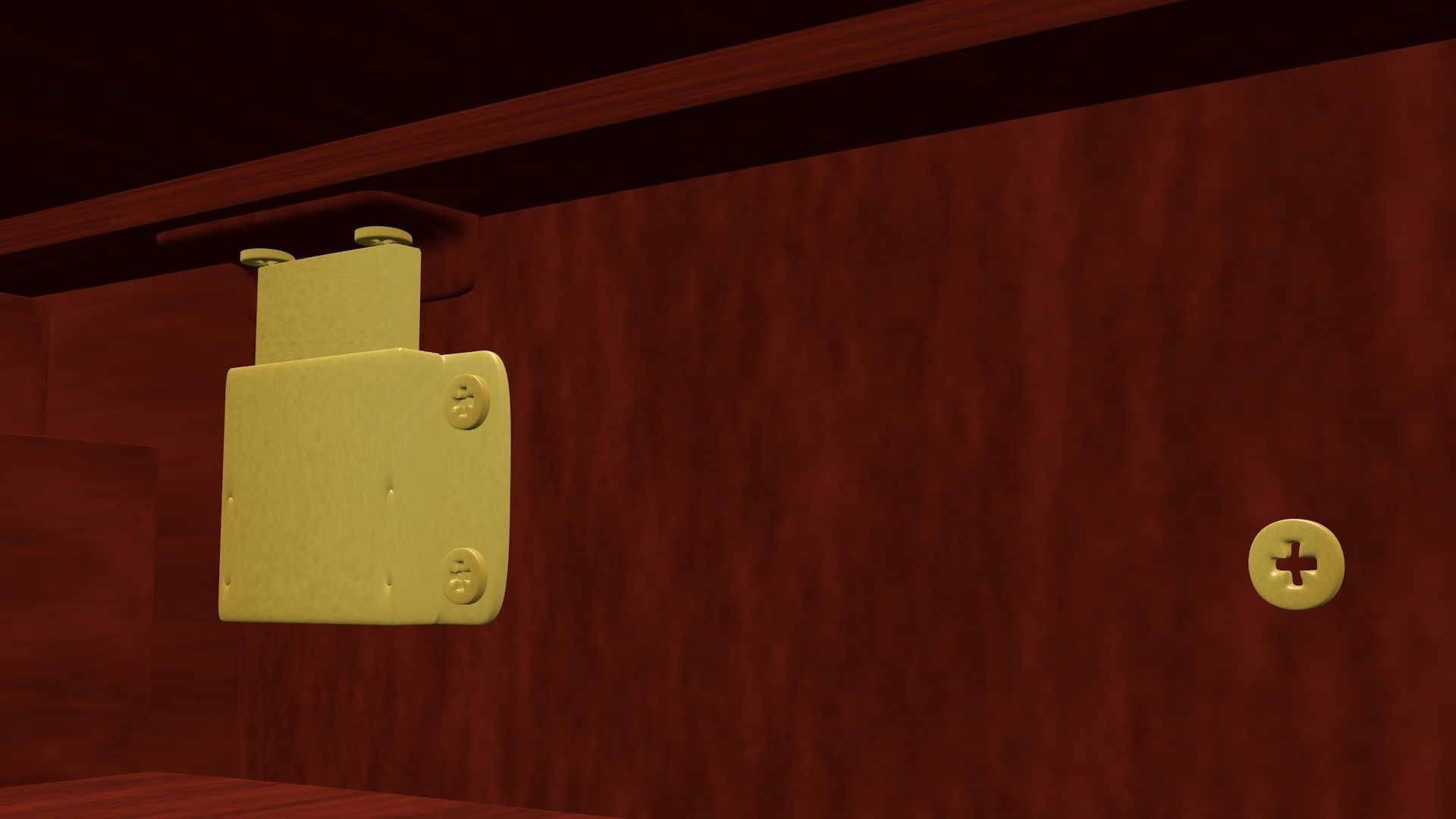 Office Desk model Low-poly 3D model_11