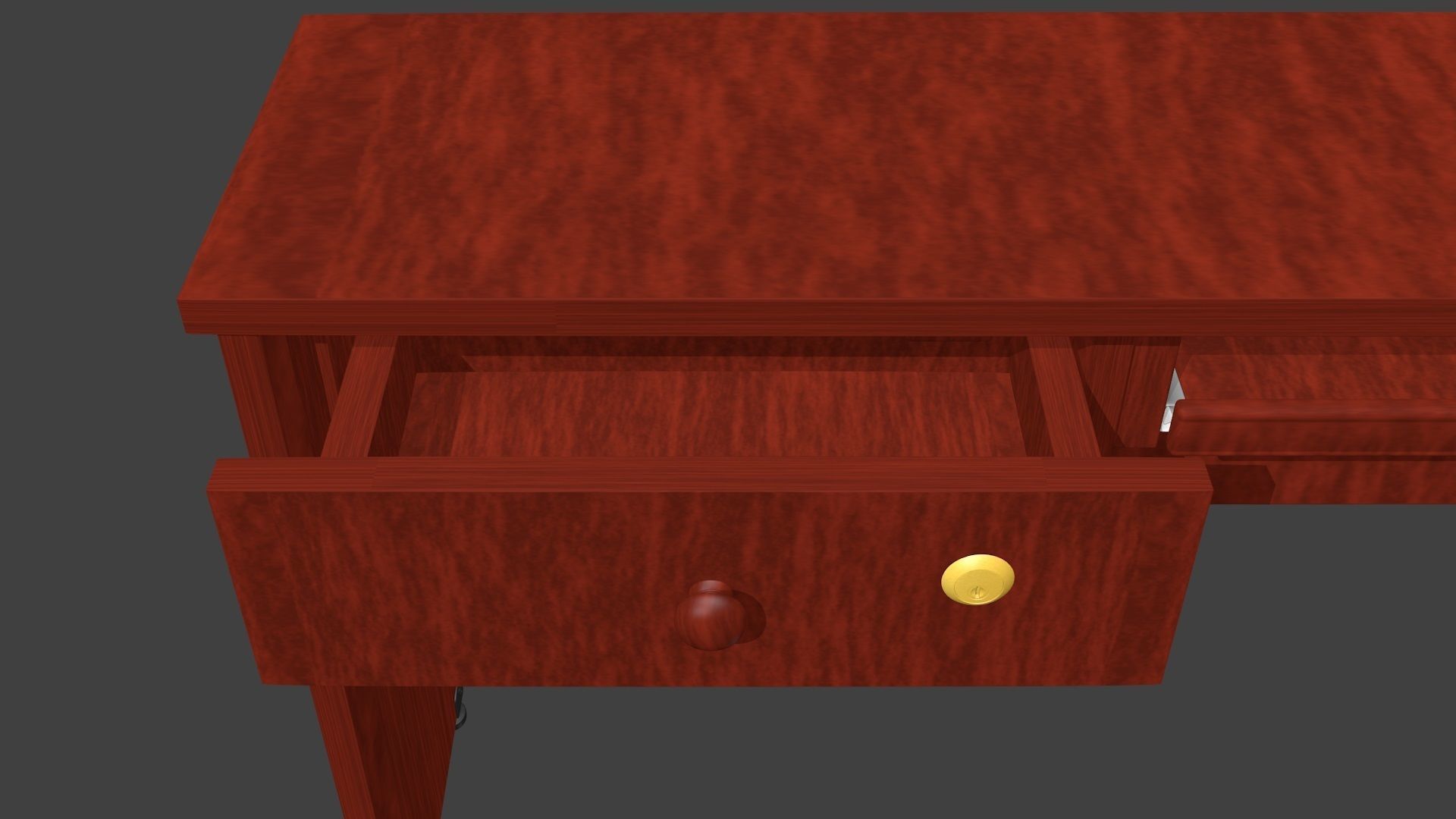 Office Desk model Low-poly 3D model_8