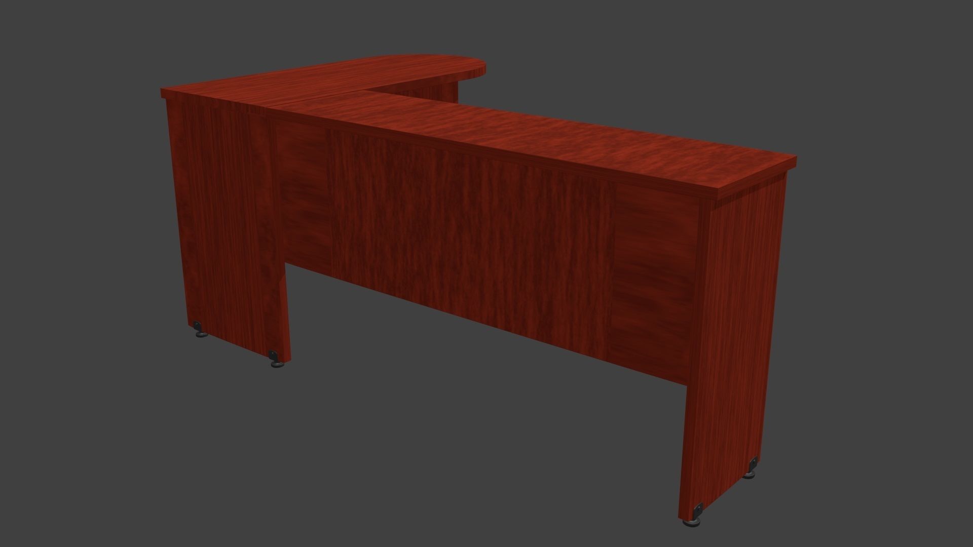 Office Desk model Low-poly 3D model_2