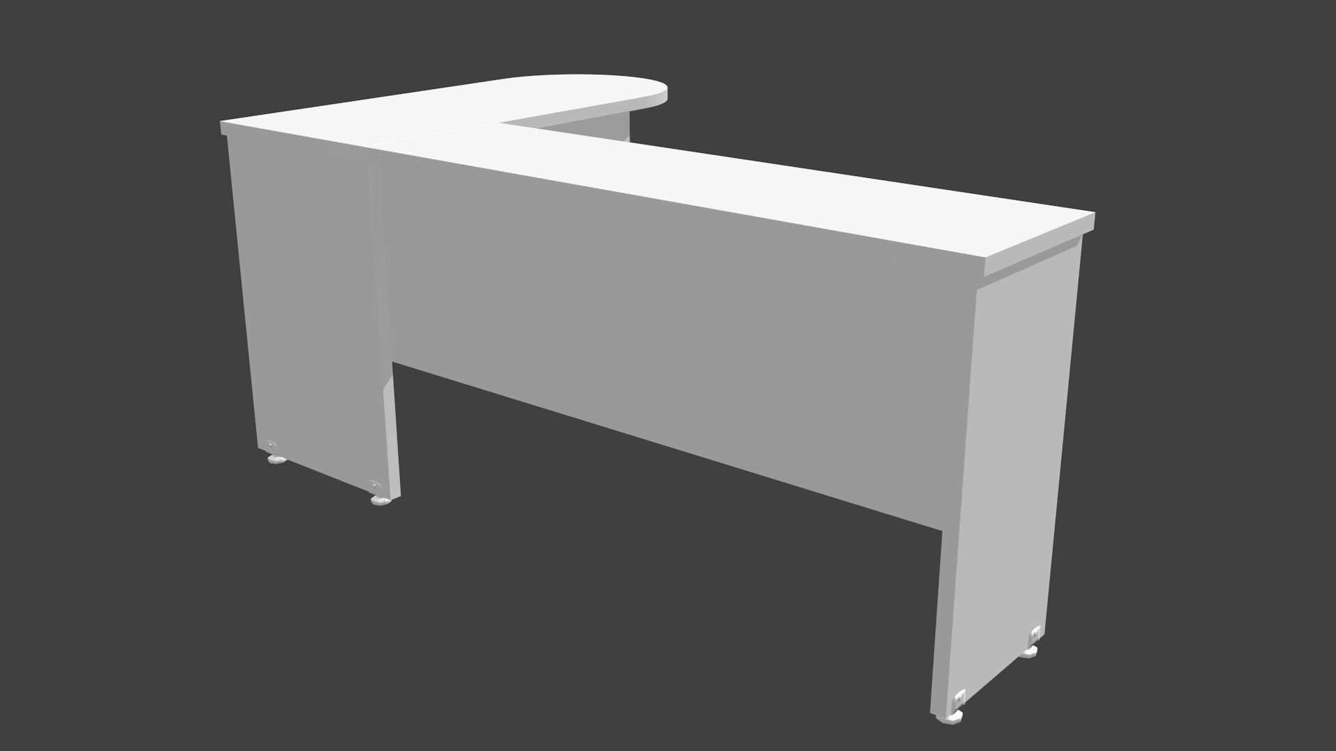 Office Desk model Low-poly 3D model_13