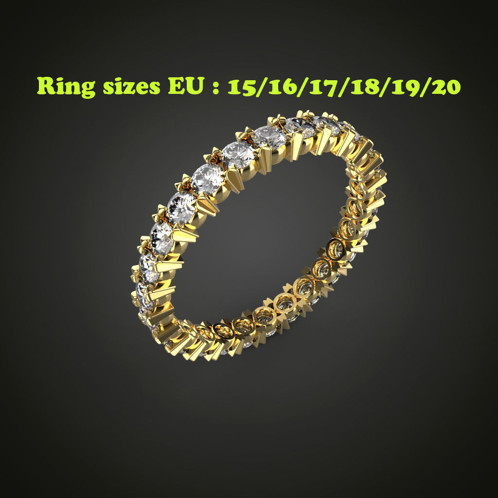 Eternity ring model ring sizes 3D print model_15