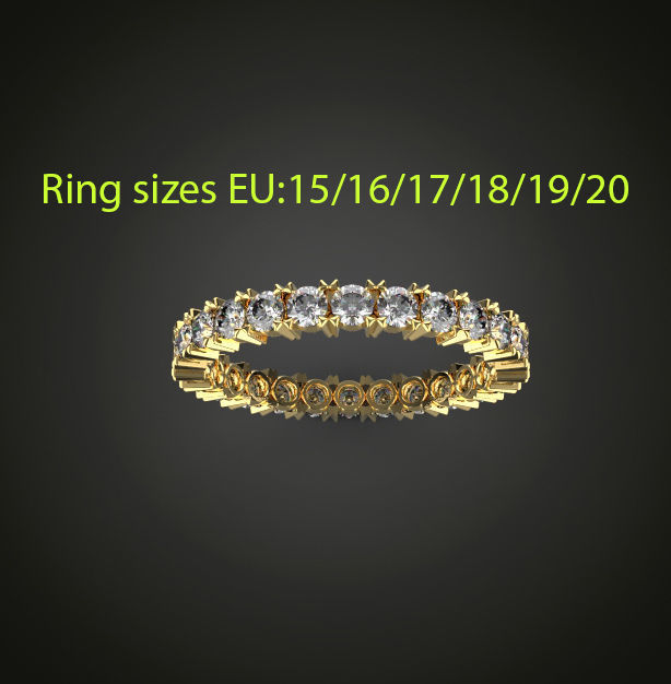 Eternity ring model ring sizes 3D print model_13