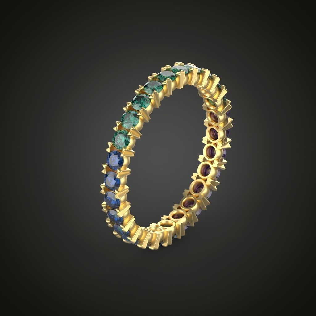 Eternity ring model ring sizes 3D print model_2