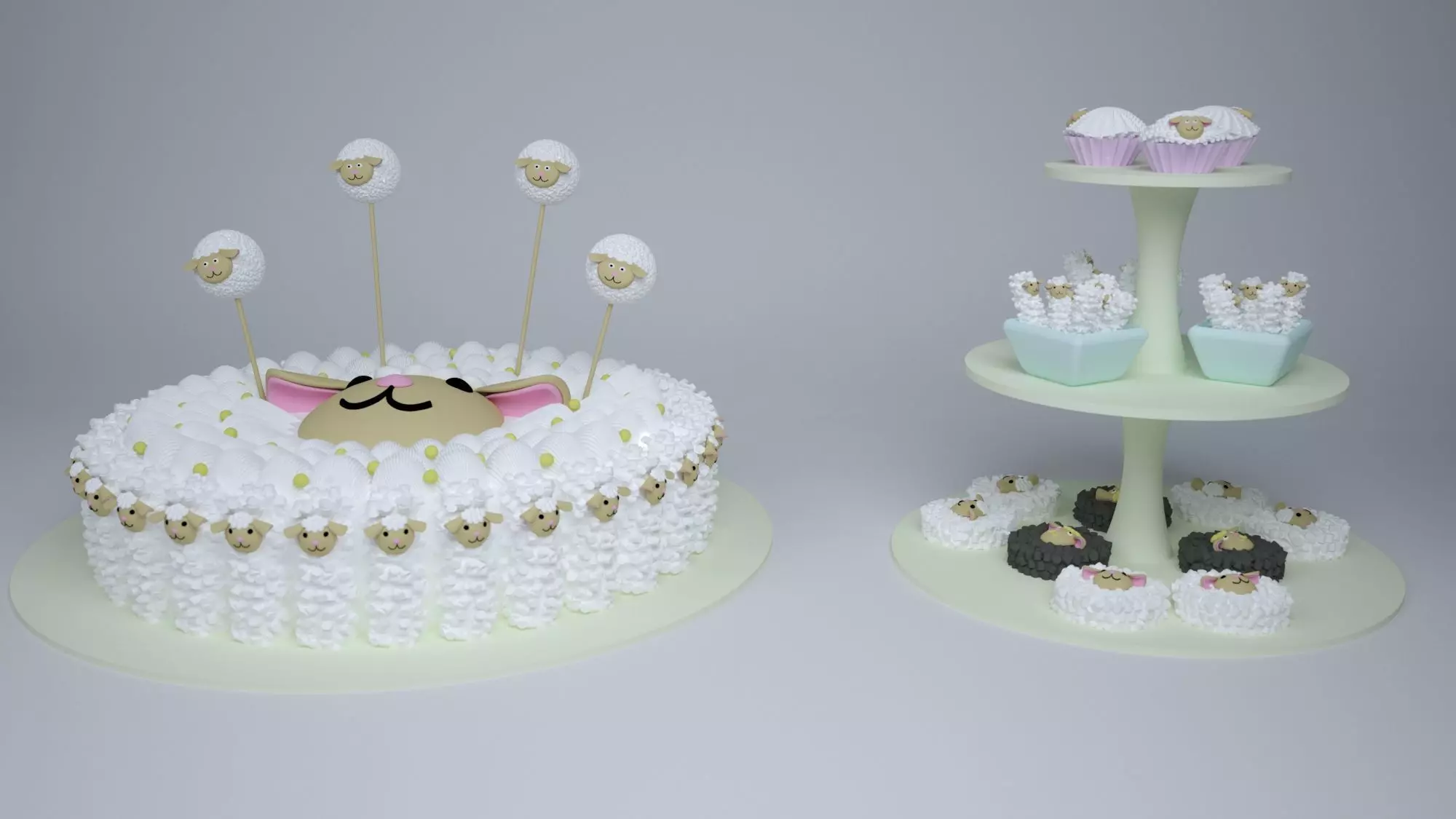 sheep cake 3d eid al adha withe cute for max 3D print model