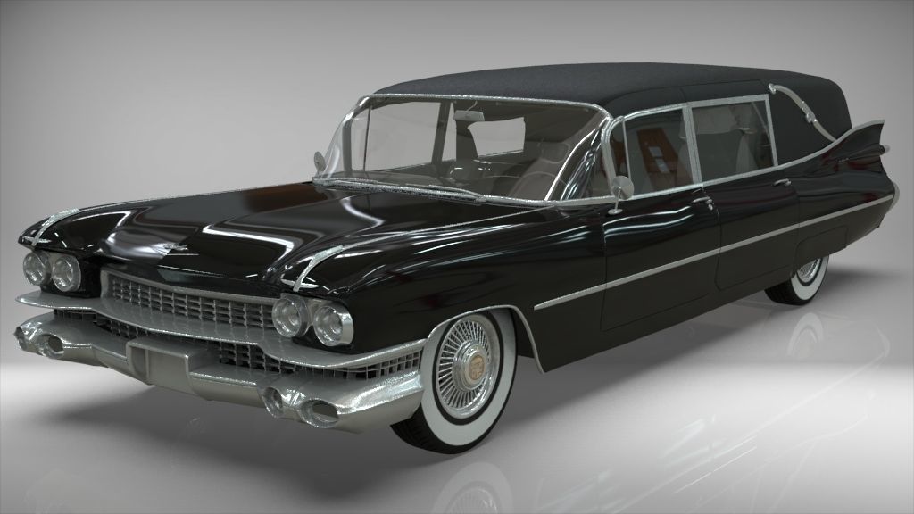 Cadillac Hearse Space Wagon Victoria SS 1959 3D model_10