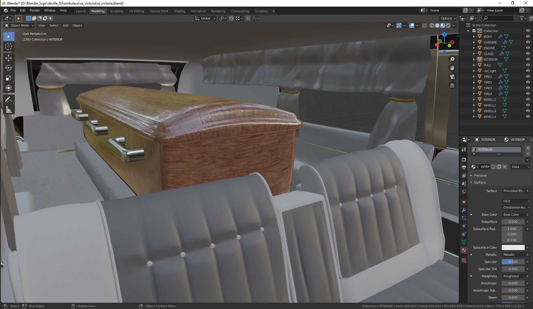Cadillac Hearse Space Wagon Victoria SS 1959 3D model_6
