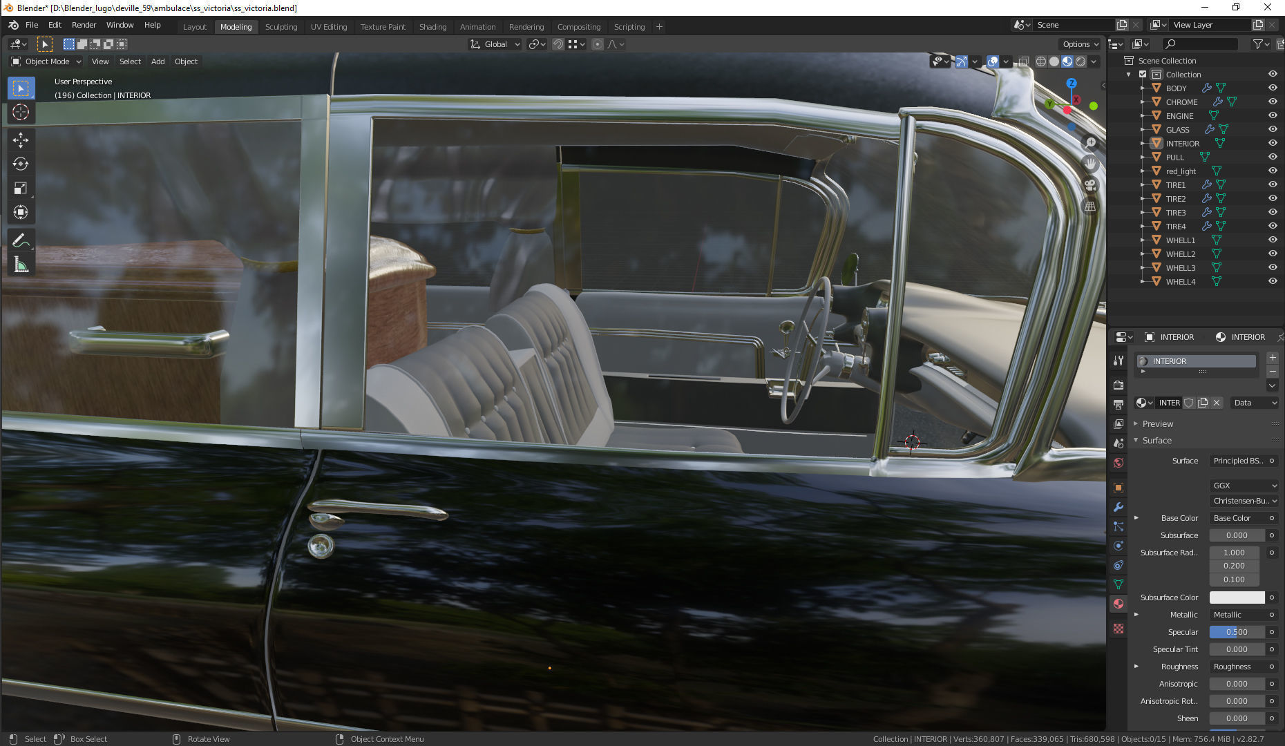Cadillac Hearse Space Wagon Victoria SS 1959 3D model_8