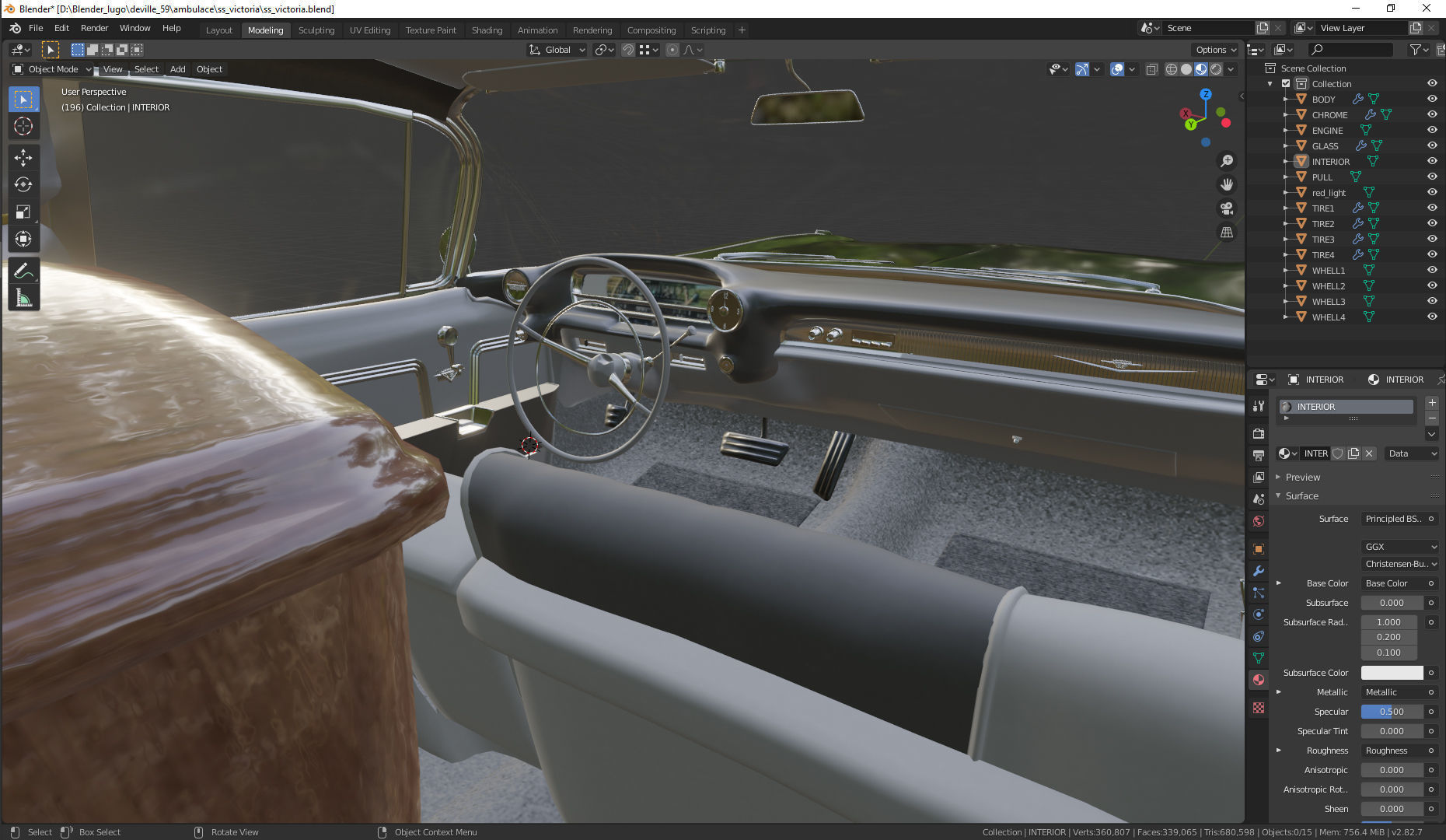 Cadillac Hearse Space Wagon Victoria SS 1959 3D model_7