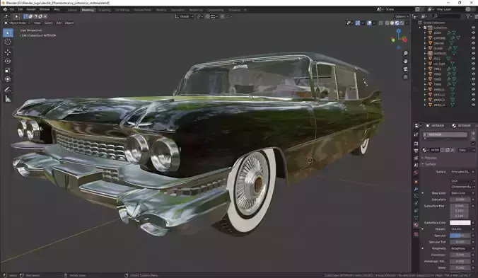 Cadillac Hearse Space Wagon Victoria SS 1959 3D model