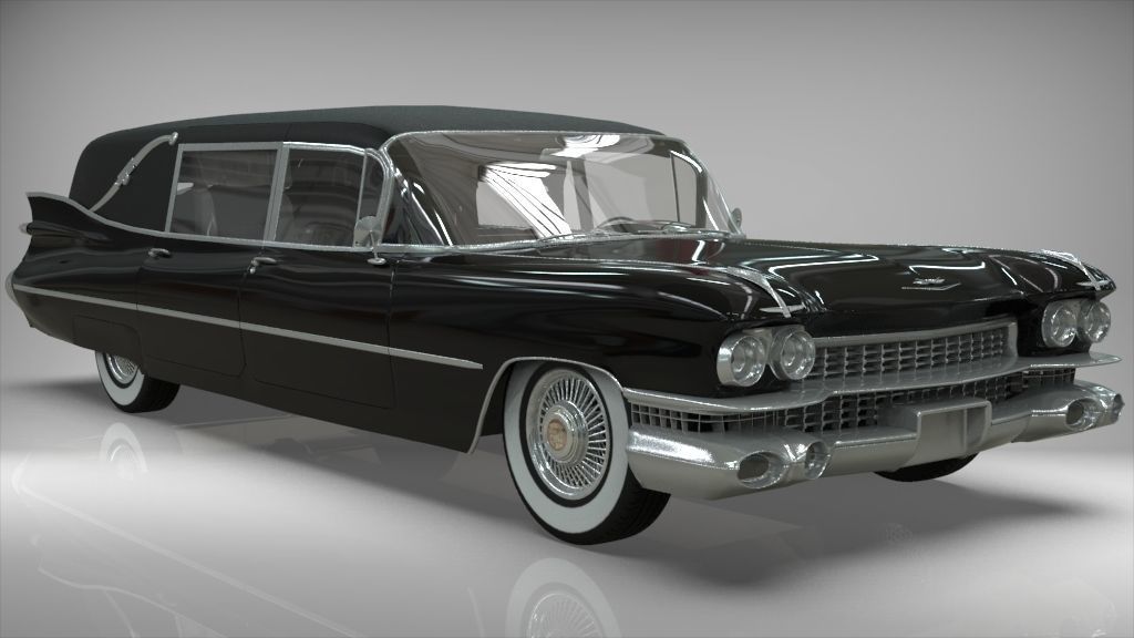 Cadillac Hearse Space Wagon Victoria SS 1959 3D model_16
