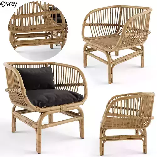 Nordal lounge chair natural rattan bamboo