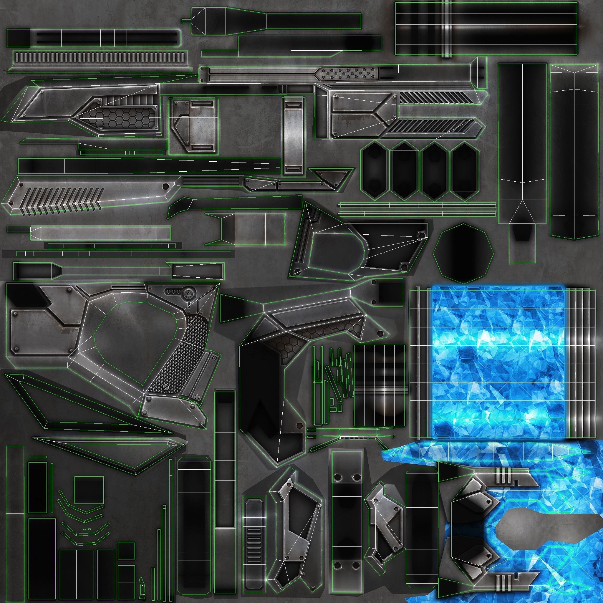 Energy Scepter Ultra Weapon Low-poly 3D model_7