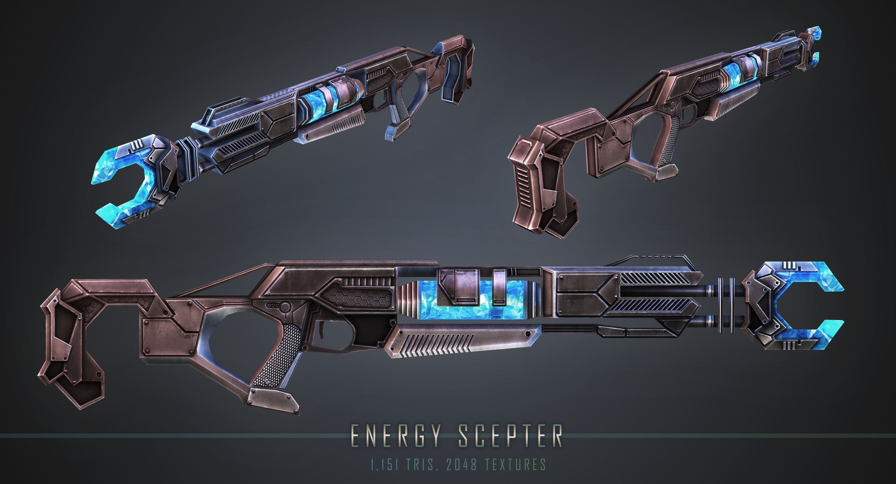 Energy Scepter Ultra Weapon Low-poly 3D model_1