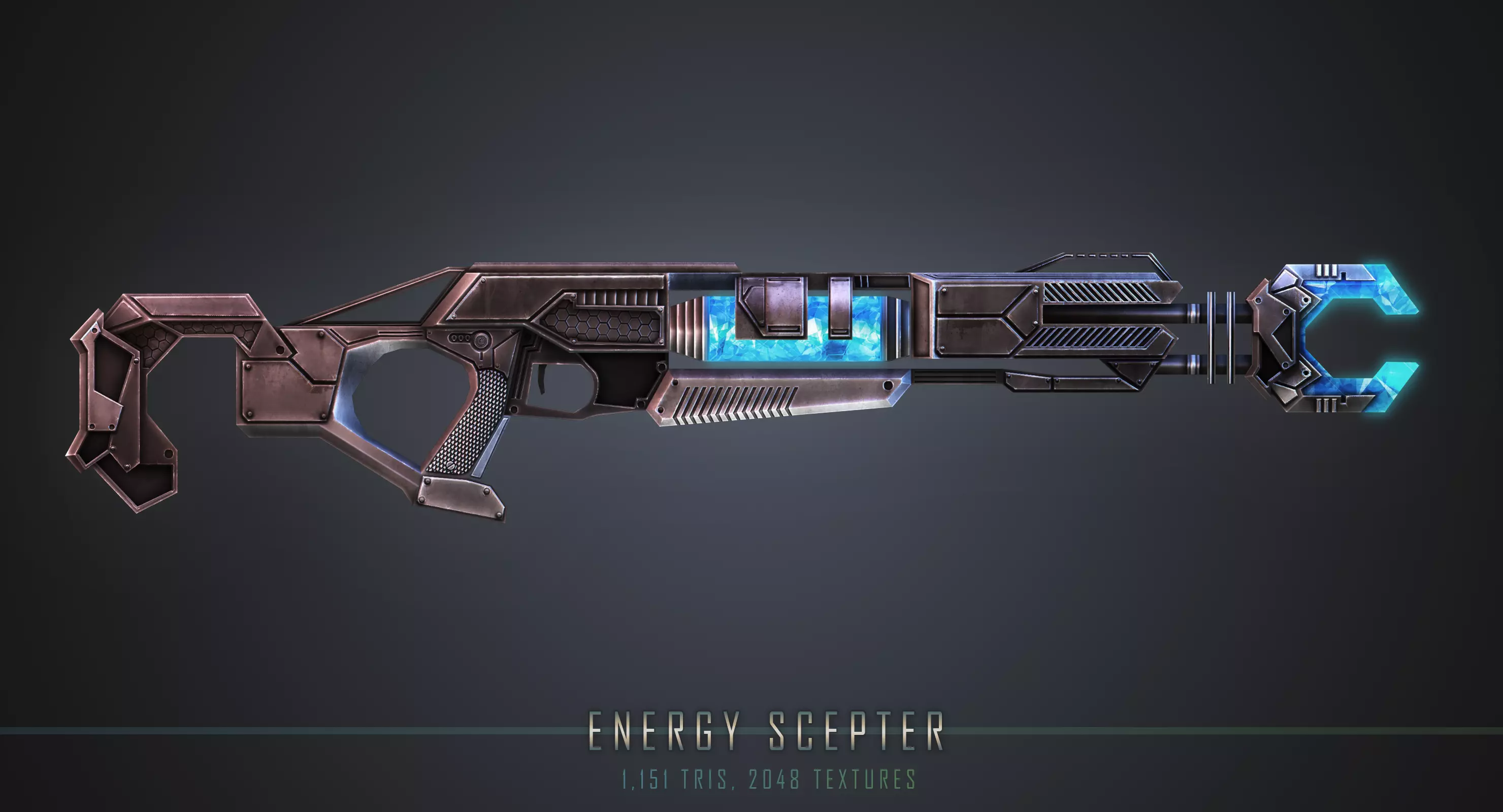 Energy Scepter Ultra Weapon Low-poly 3D model_0